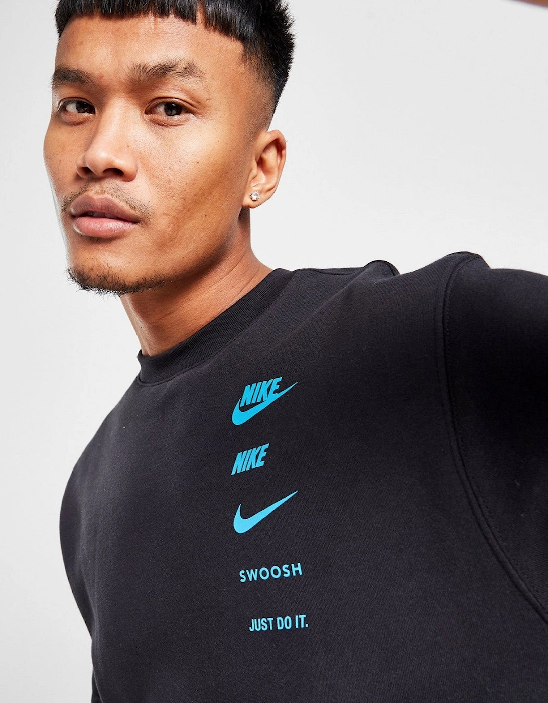 Nike Mens ClubFleece Standard Issue Crewneck Full Tracksuit Set in Black