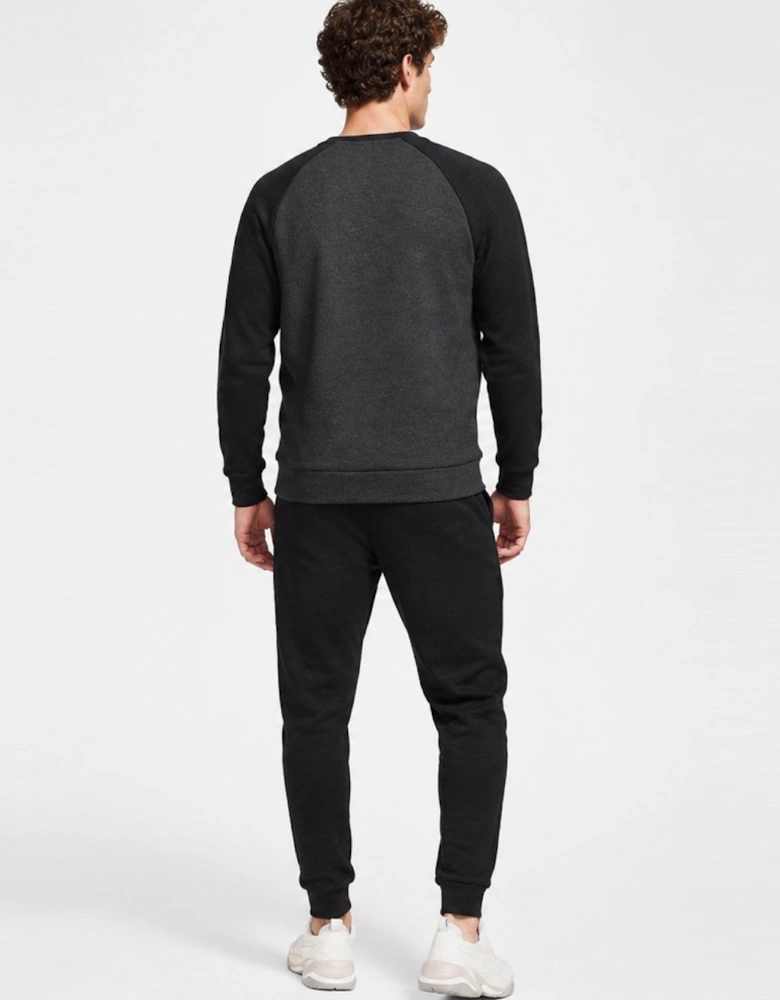 Nike Mens Sportswear Optic Fleece Crewneck Full Tracksuit Set in Black
