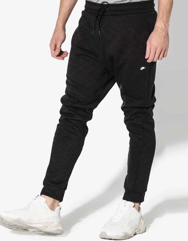 Nike Mens Sportswear Optic Fleece Crewneck Full Tracksuit Set in Black