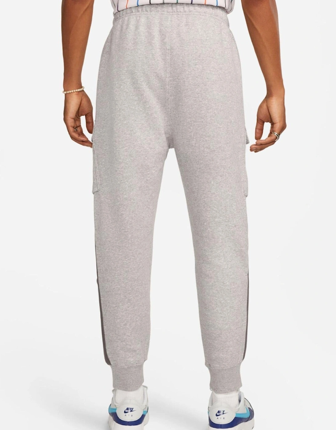 Nike Mens Sportswear Air Fleece BB Crewneck Full Tracksuit Set in Grey