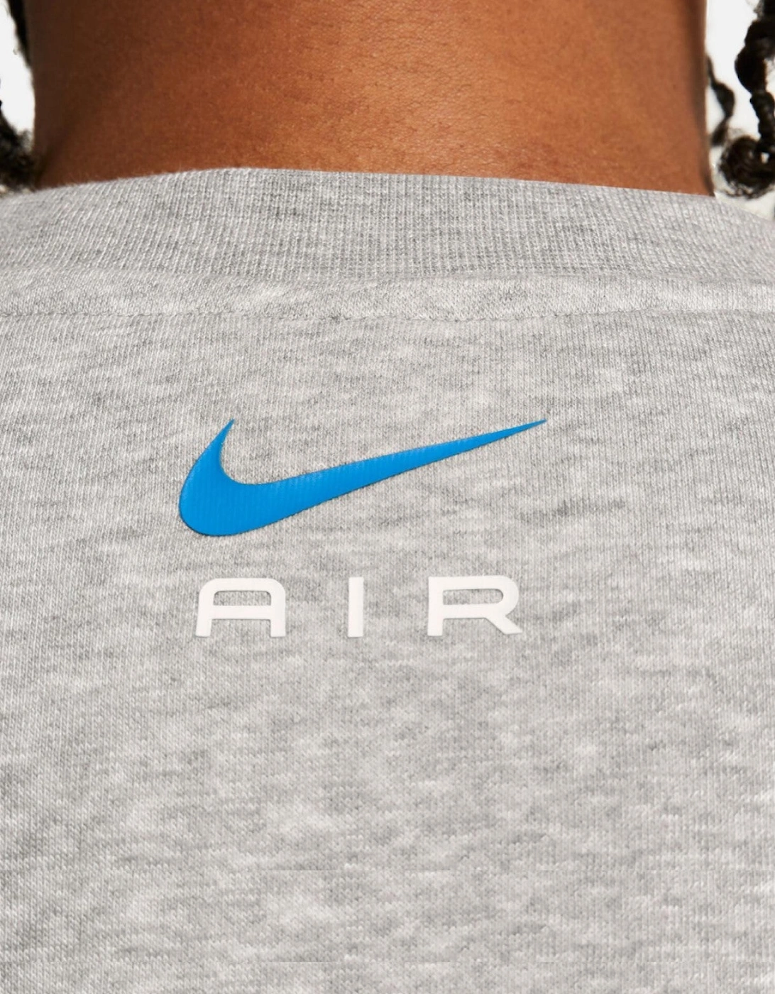 Nike Mens Sportswear Air Fleece BB Crewneck Full Tracksuit Set in Grey
