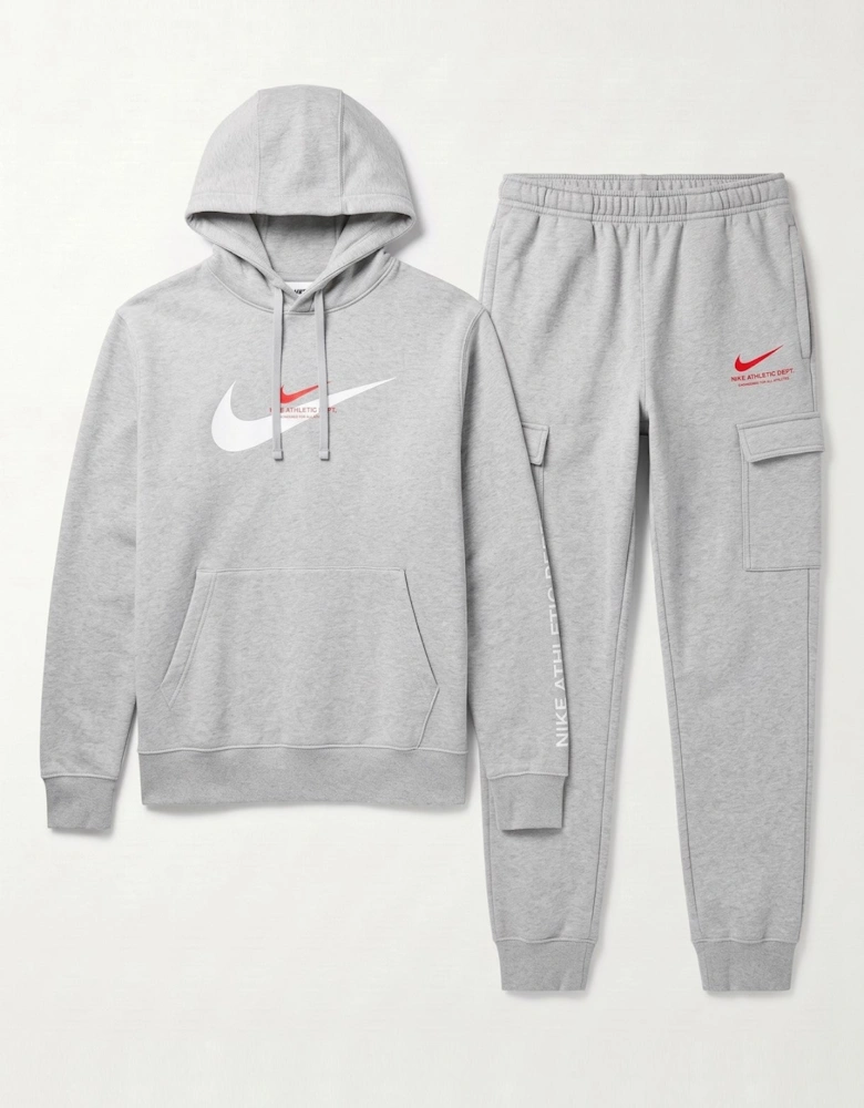 Nike Mens Athletic Fleece Cargo Full Tracksuit Set in Grey