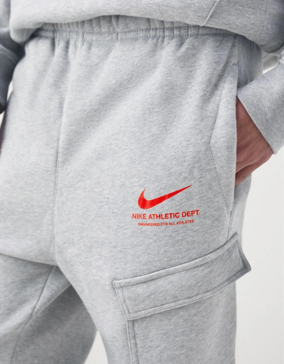 Nike Mens Athletic Fleece Cargo Full Tracksuit Set in Grey
