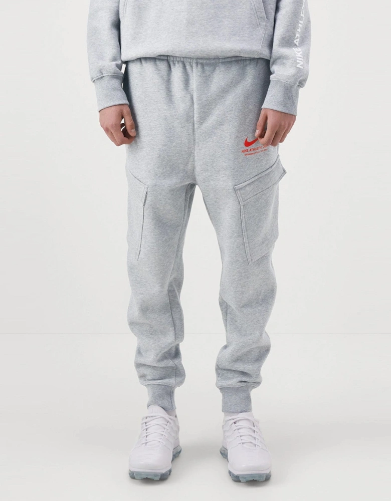 Nike Mens Athletic Fleece Cargo Full Tracksuit Set in Grey