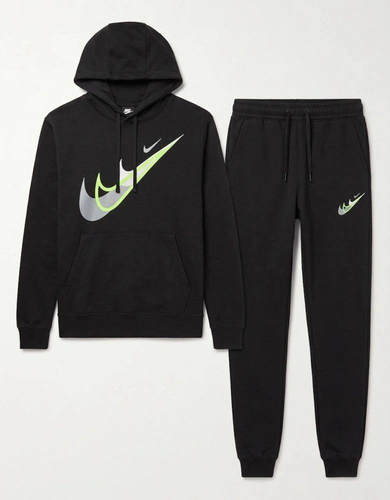 Nike Mens Standard Issue Moto Overhead Full Tracksuit Set in Black