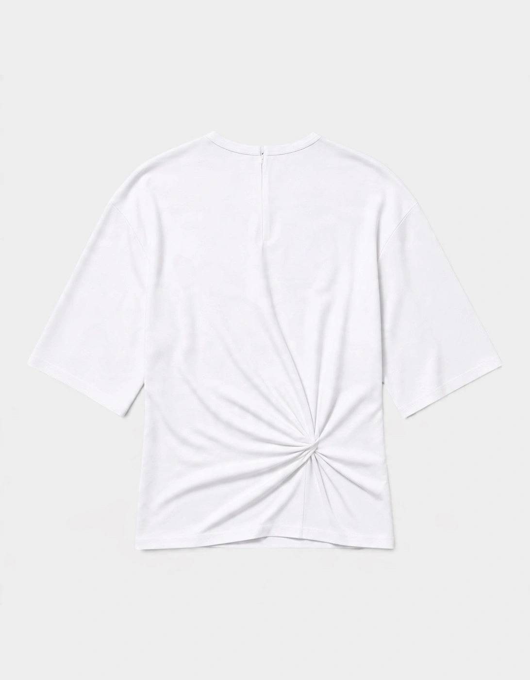 Dry Jersey Side Cowl Waist T-Shirt White