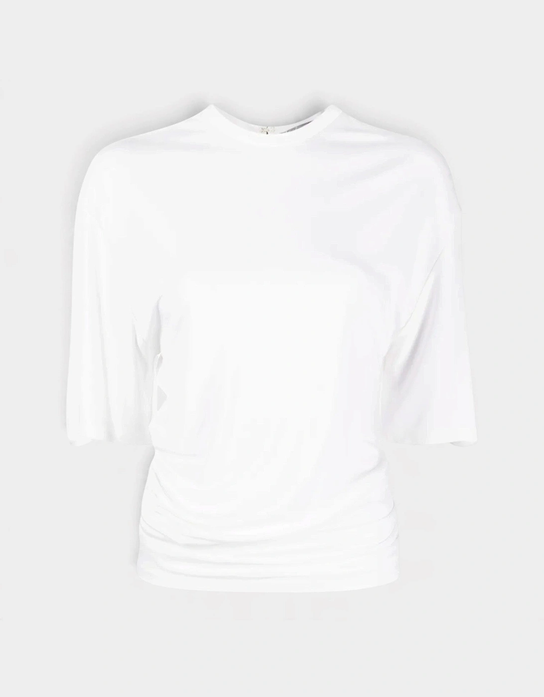 Dry Jersey Side Cowl Waist T-Shirt White