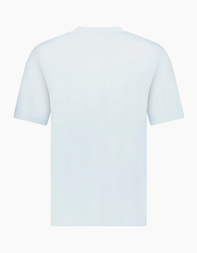 Burberry Check Logo Embroidered T-Shirt Light Blue