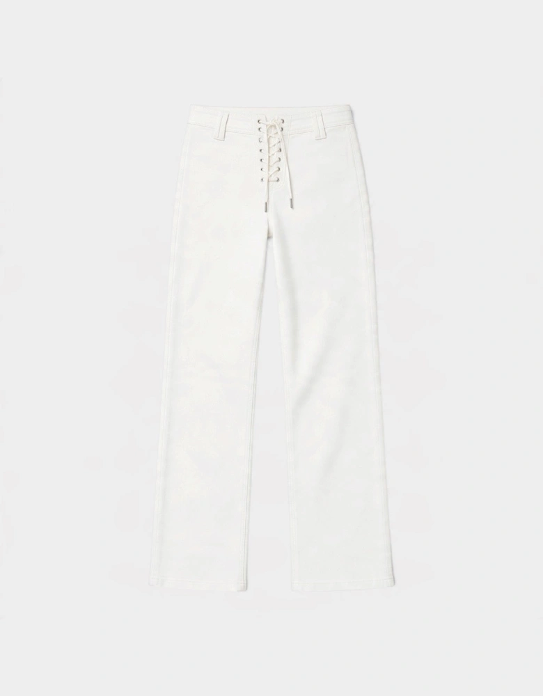 Leenah Lace Up Fly Jean Tonal Ecru
