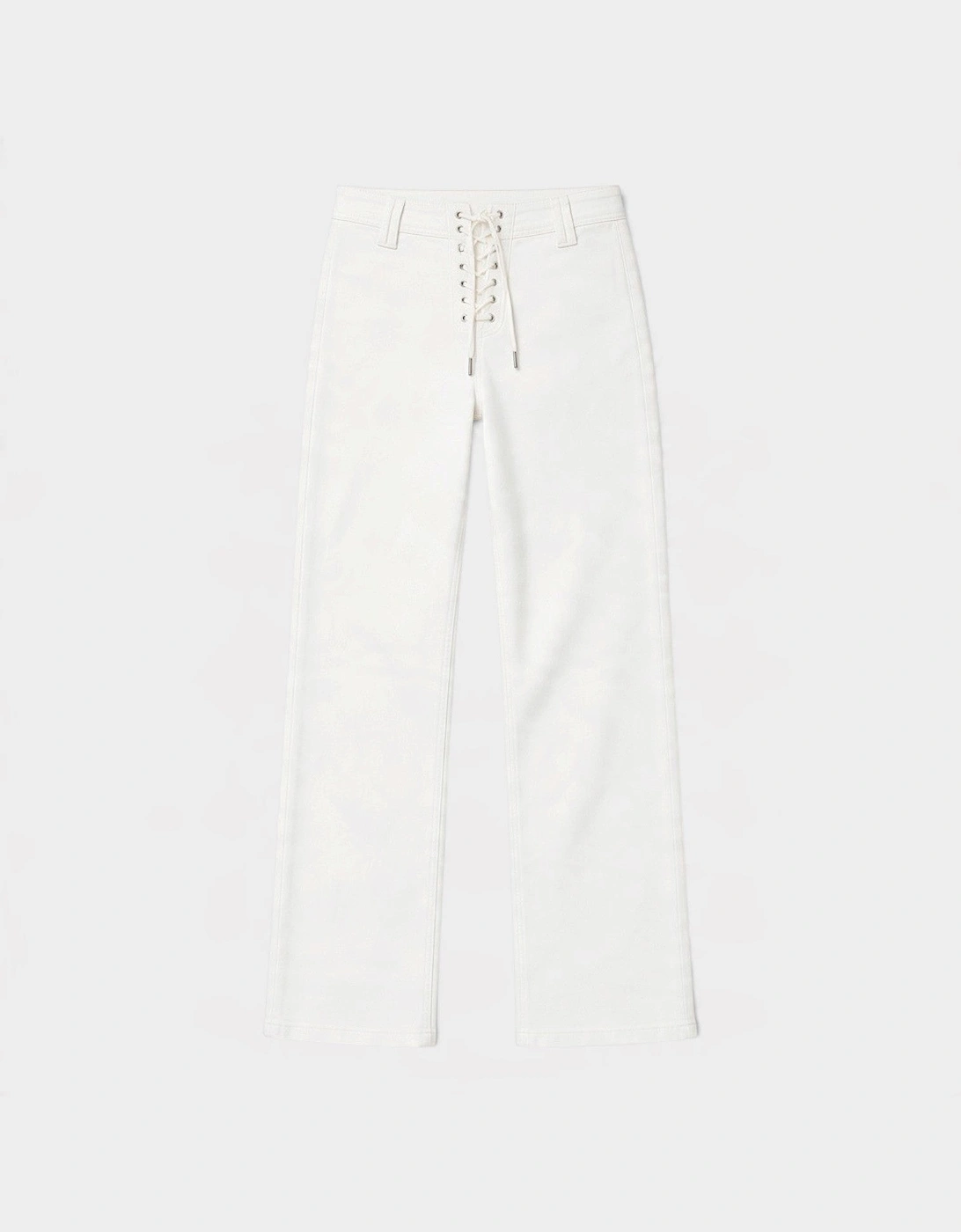 Leenah Lace Up Fly Jean Tonal Ecru