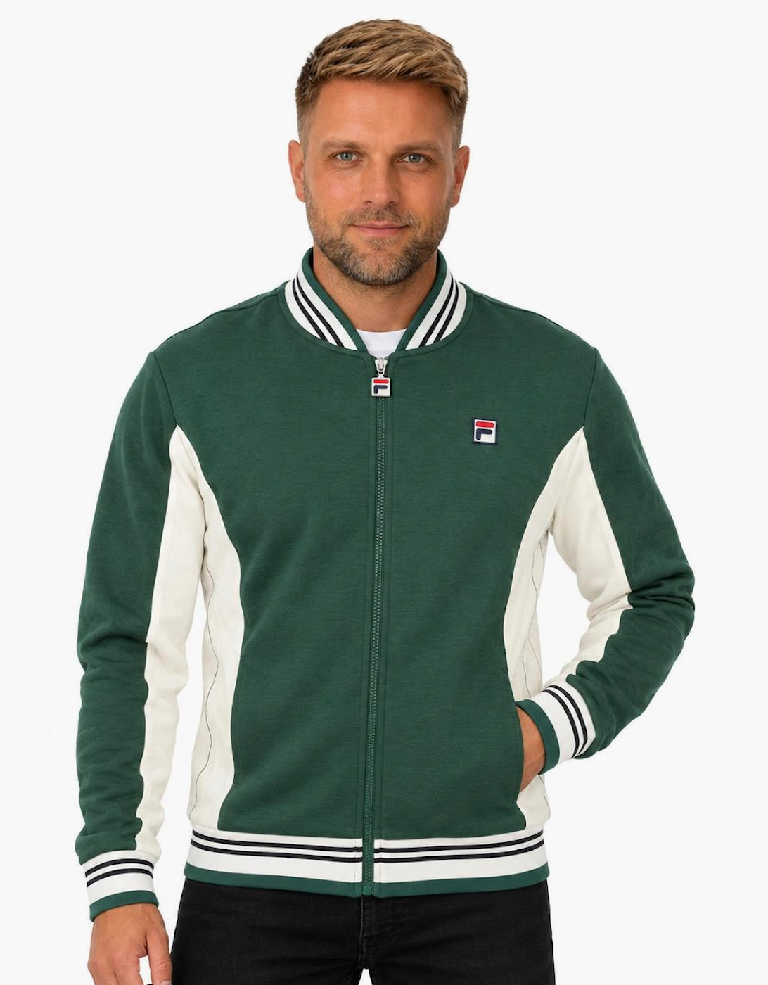 Fila Settanta Baseball Track Top Jacket Pine Needle/Gardenia/Black