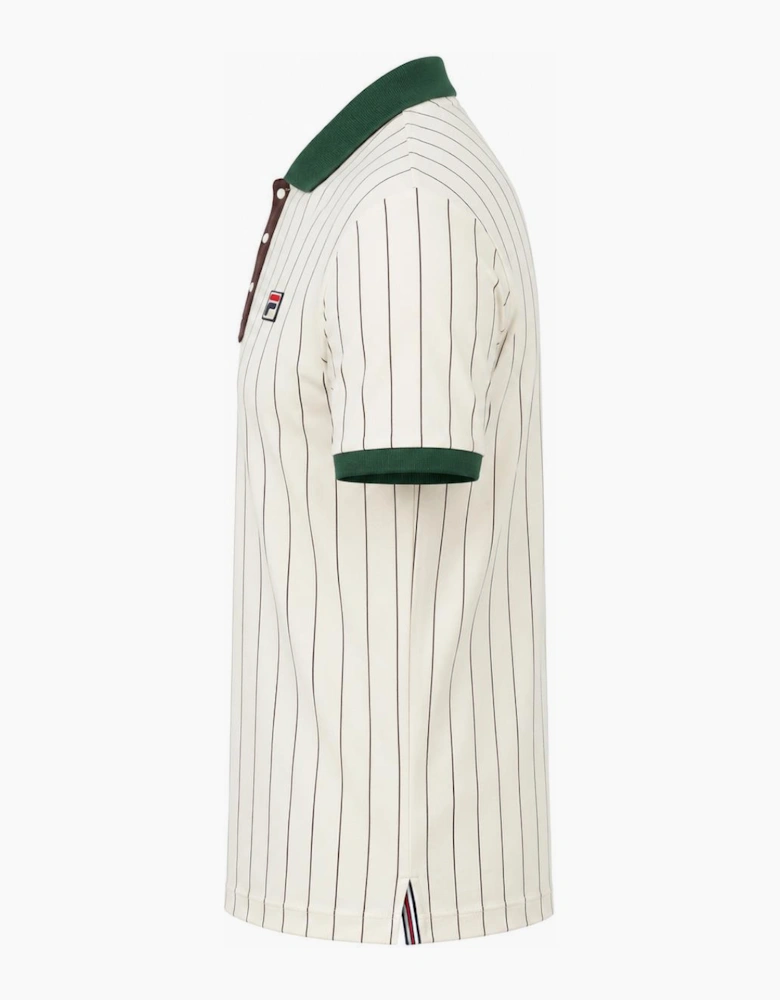 Fila BB1 Classic Striped Polo Shirt Gardenia/Pine Needle/Fudge