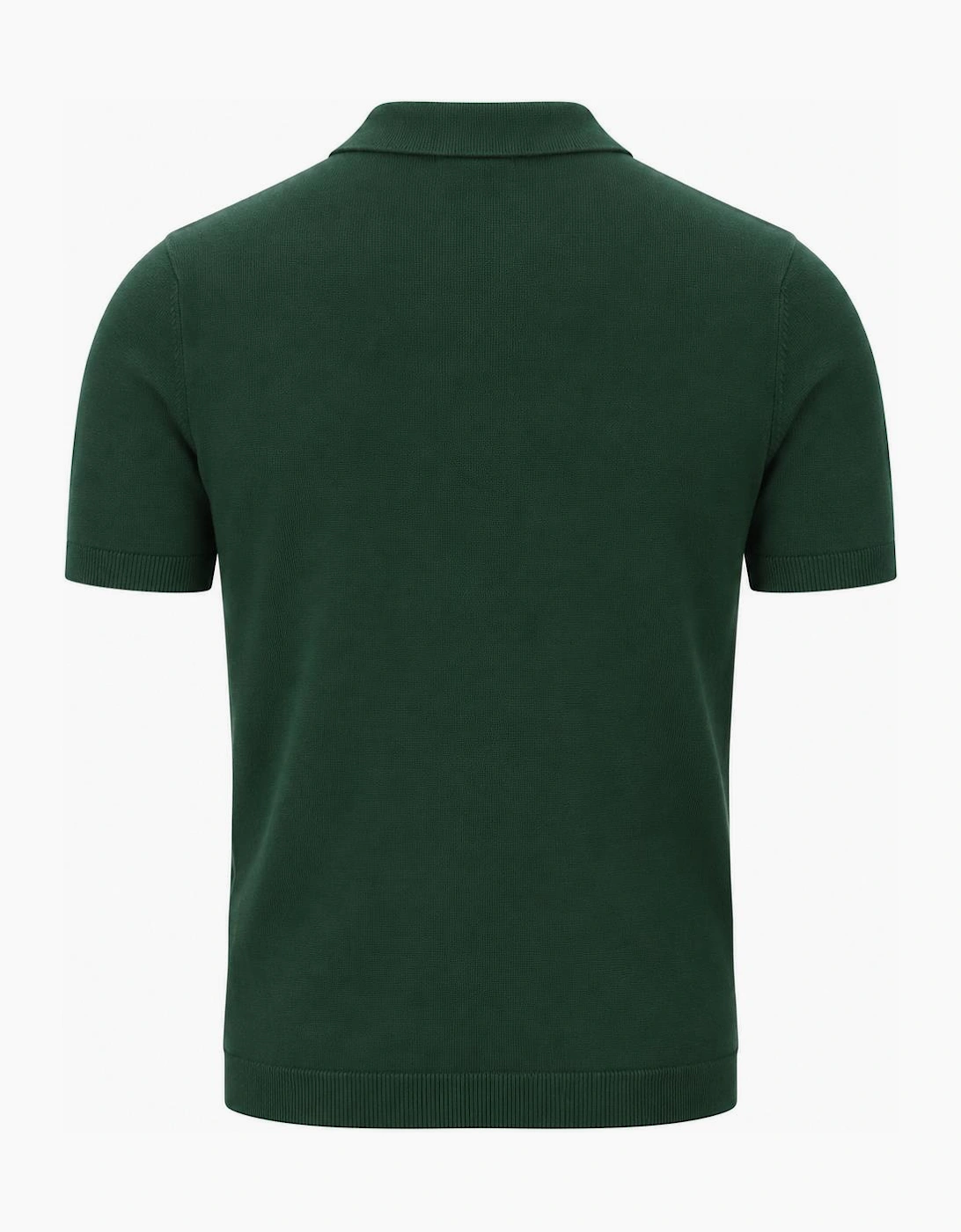 Fila Lazar Knitted Colour Block Zip Polo Shirt Pine Needle/Black/Gardenia