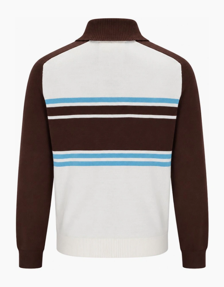 Fila Lena Full Zip Knit Jumper Gardenia/Fudge/Azure Blue