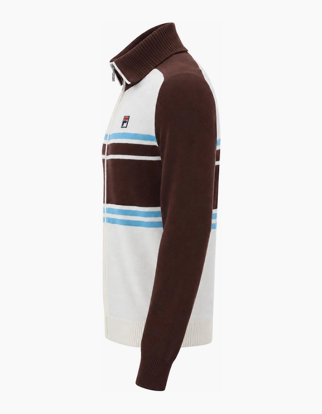 Fila Lena Full Zip Knit Jumper Gardenia/Fudge/Azure Blue