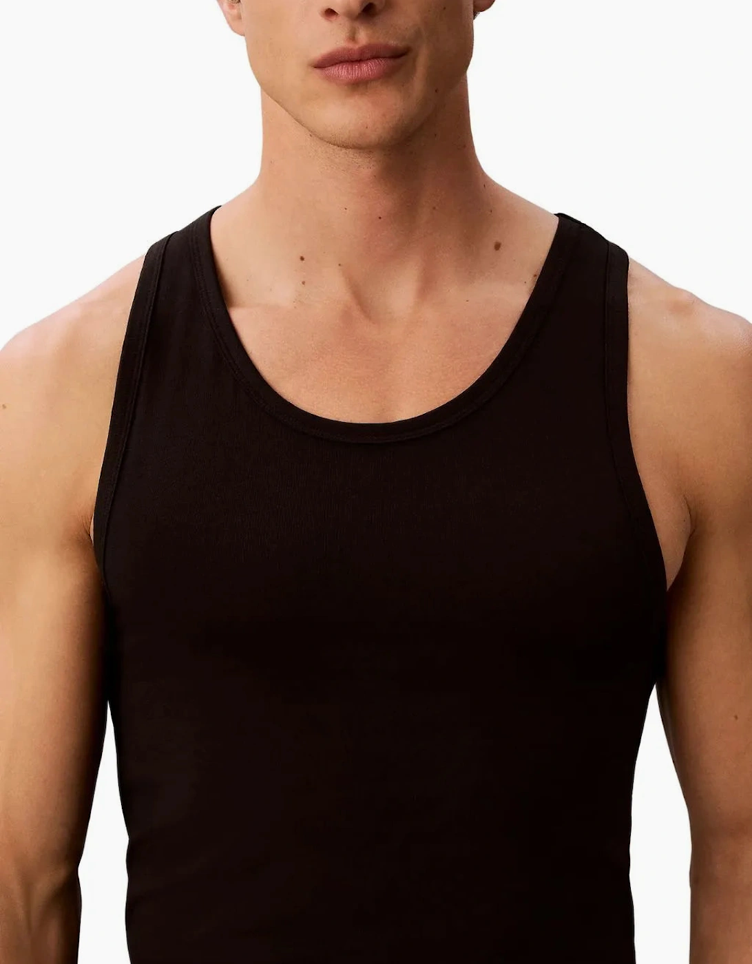 3-Pack Micro Stretch Tank Vests, All Black