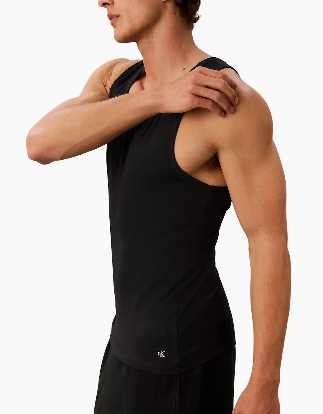 3-Pack Micro Stretch Tank Vests, All Black