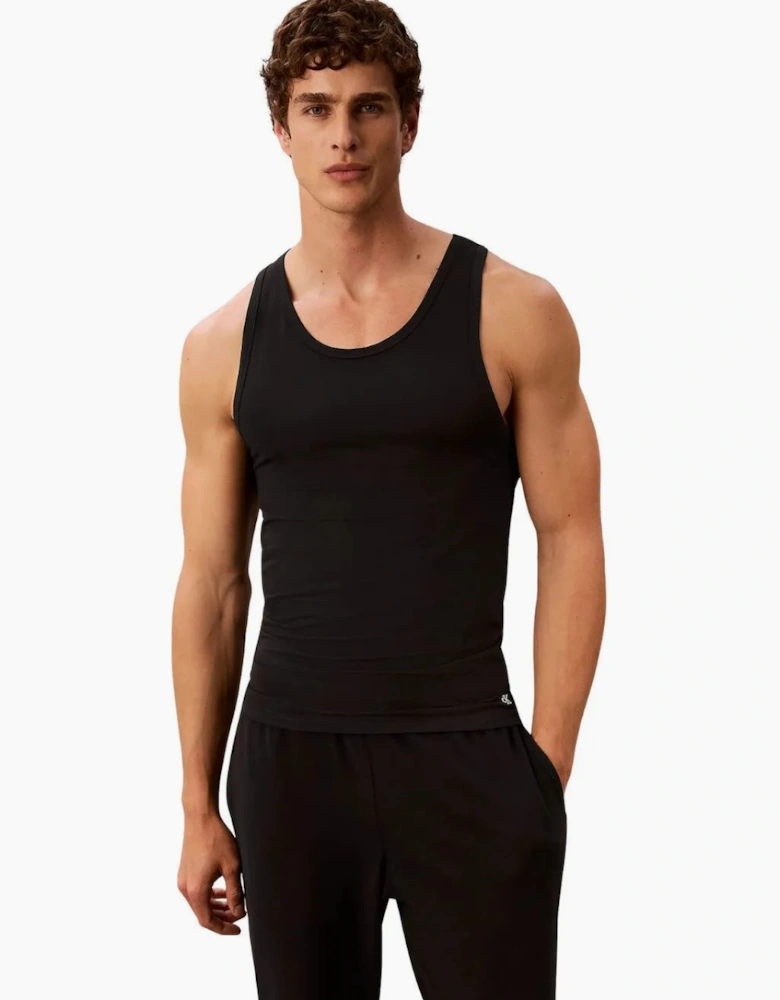 3-Pack Micro Stretch Tank Vests, All Black