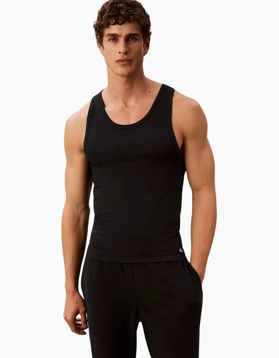 3-Pack Micro Stretch Tank Vests, All Black