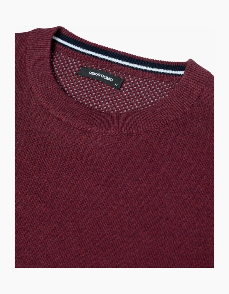 Remus Uomo Crew Neck Knit Sweater BURGUNDY