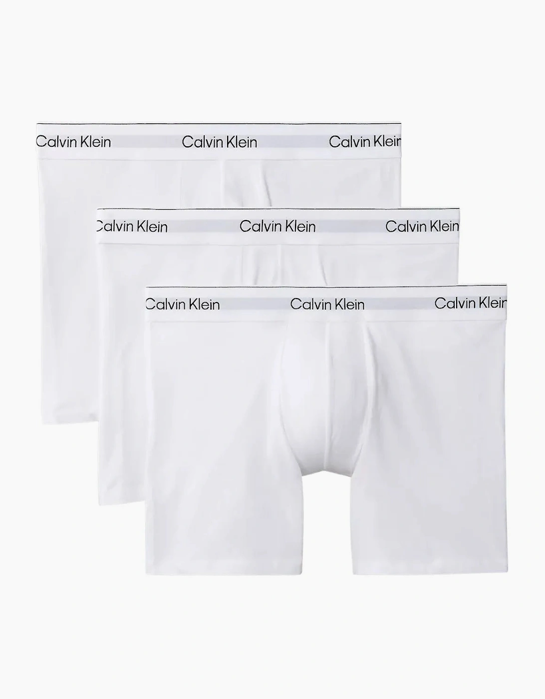 3-Pack Icon Cotton Stretch Boxer Briefs, All White
