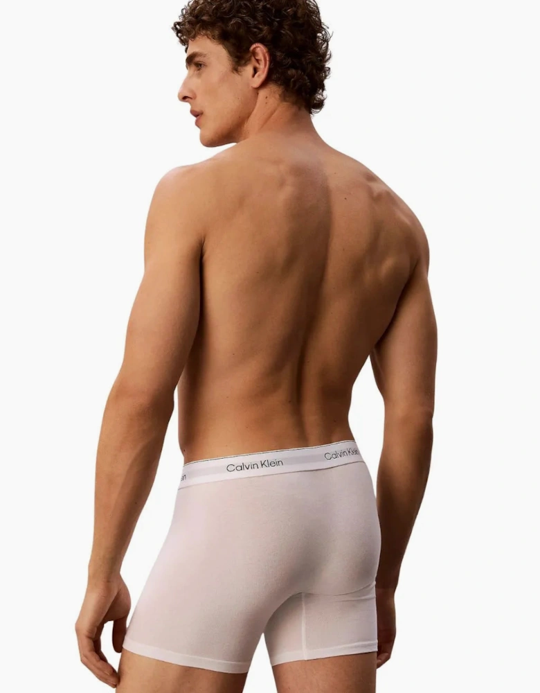 3-Pack Icon Cotton Stretch Boxer Briefs, All White