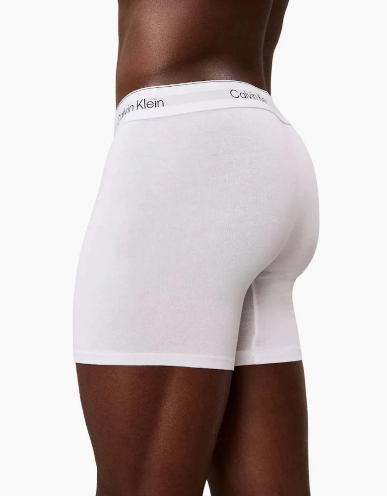 3-Pack Icon Cotton Stretch Boxer Briefs, All White