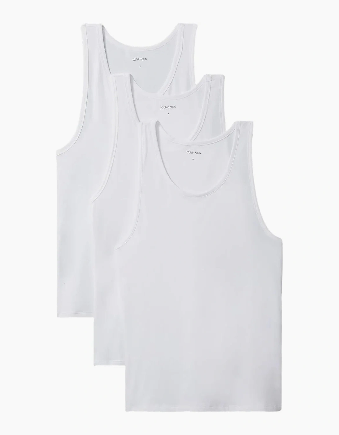 3-Pack Micro Stretch Tank Vests, All White