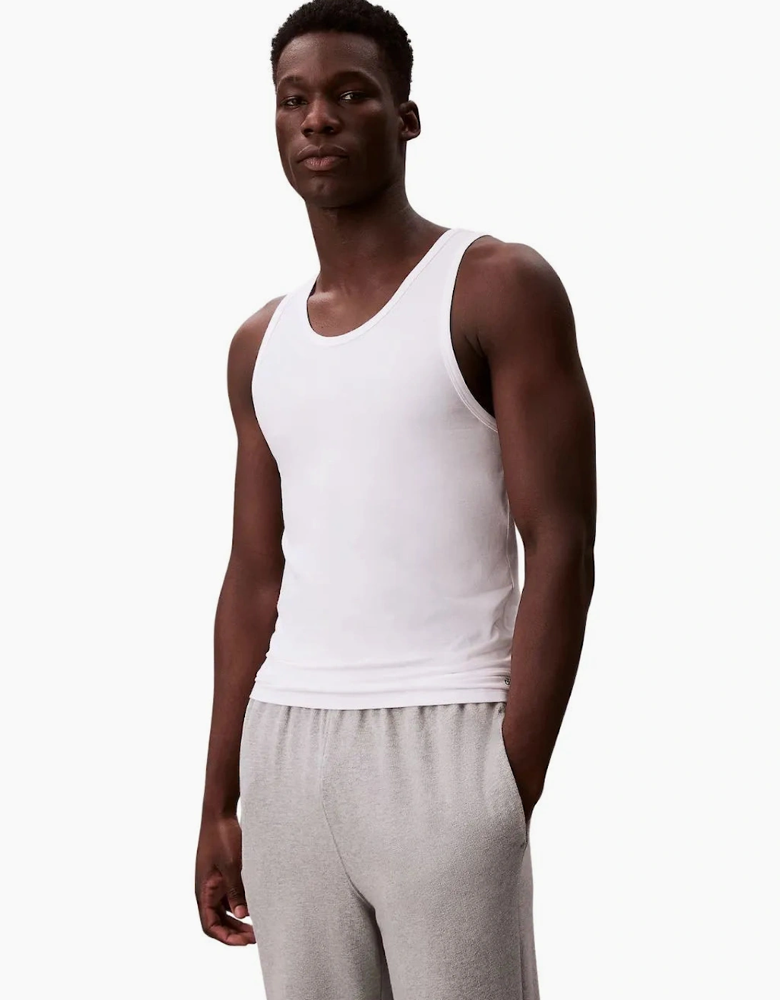 3-Pack Micro Stretch Tank Vests, All White