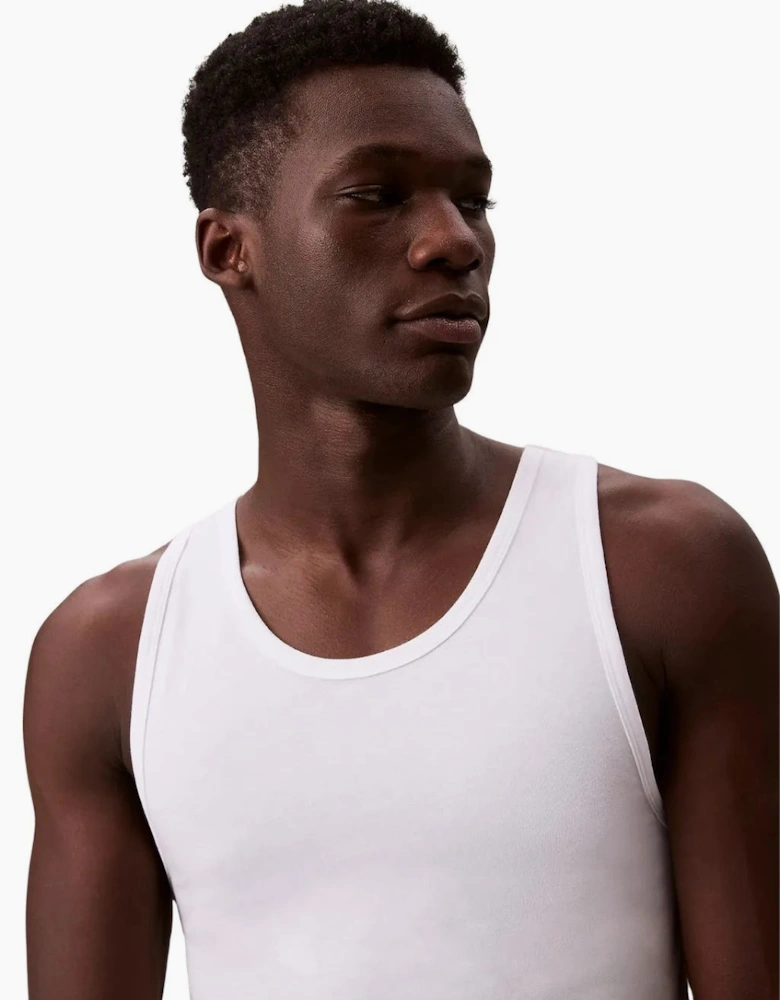 3-Pack Micro Stretch Tank Vests, All White