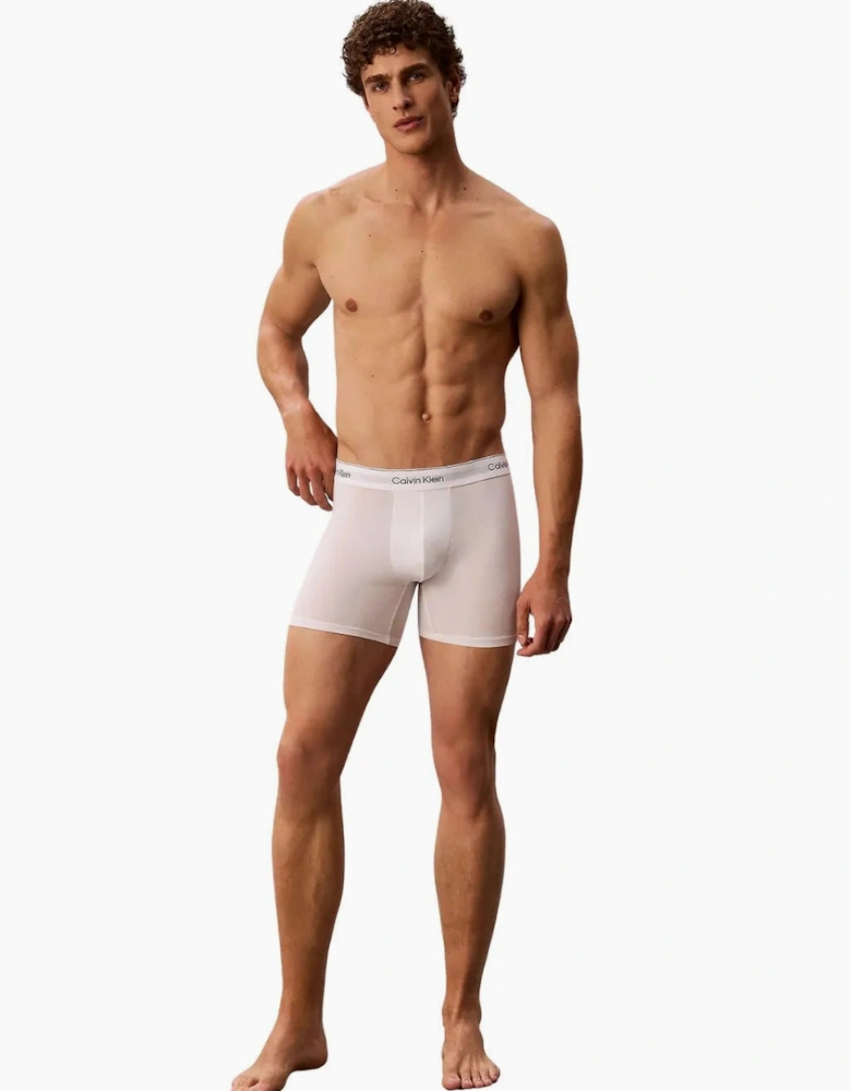 3-Pack Icon Cotton Stretch Boxer Briefs, All White