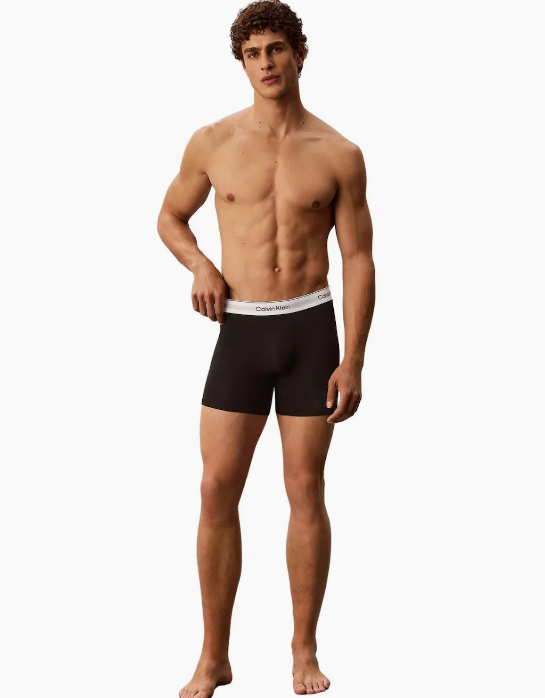 3-Pack Icon Cotton Stretch Boxer Briefs, Black/White/Grey