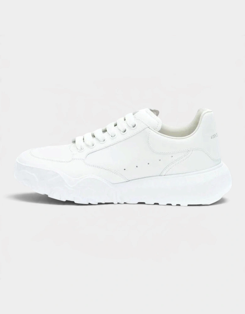 Logo Court Trainers White Leather