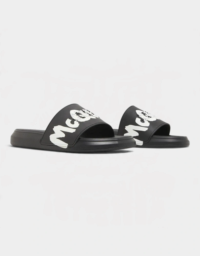 Rubber Pool Slide Graffiti Black White