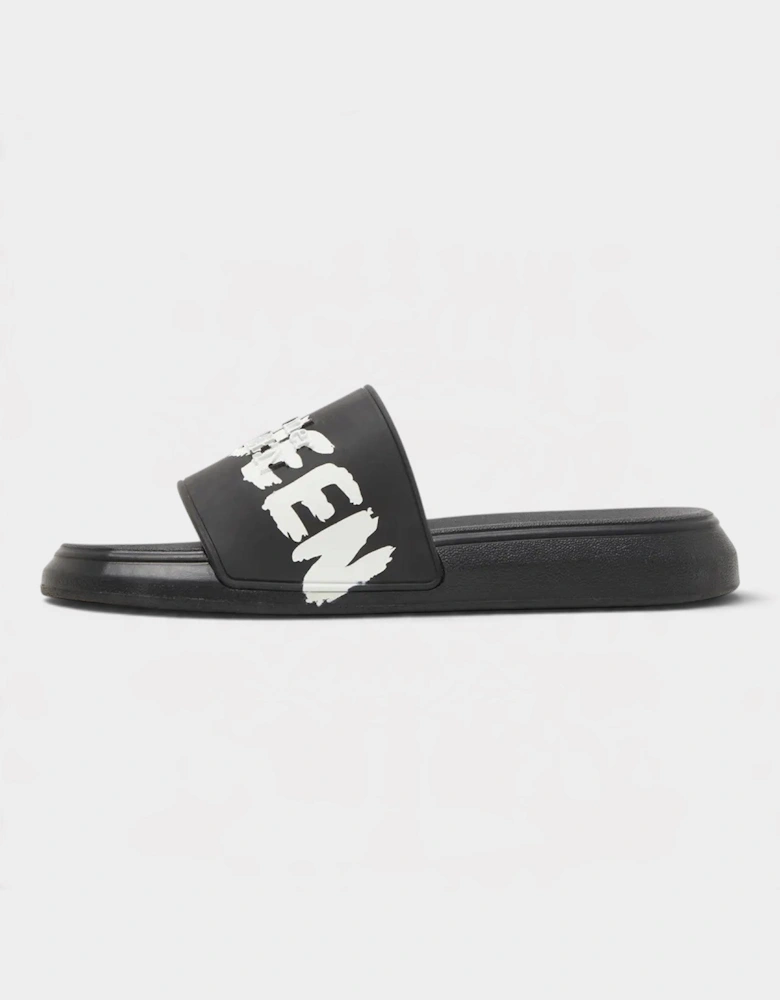 Rubber Pool Slide Graffiti Black White