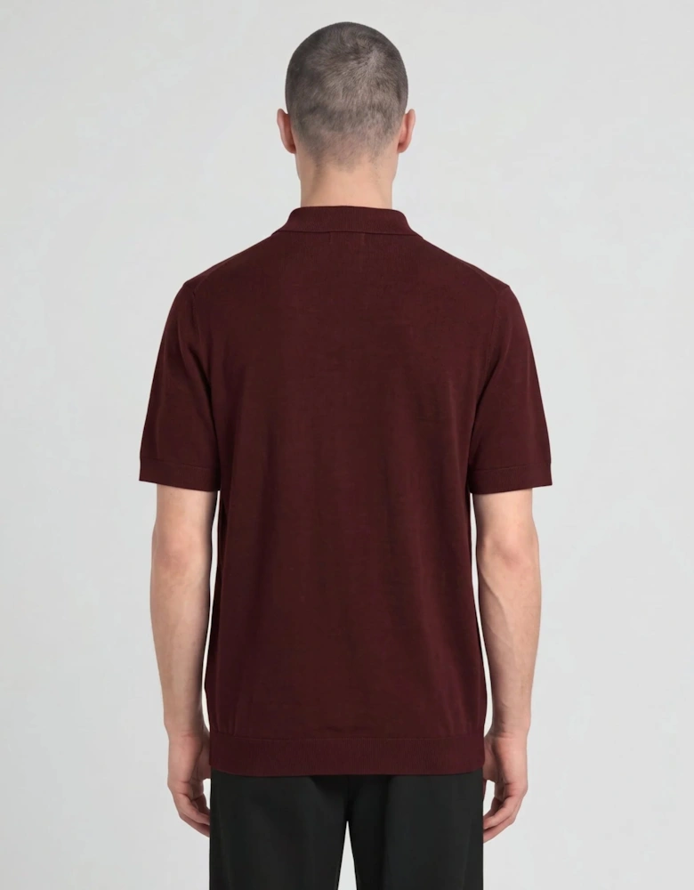 Lyle & Scott Archive Knitted Polo CLARET JUG