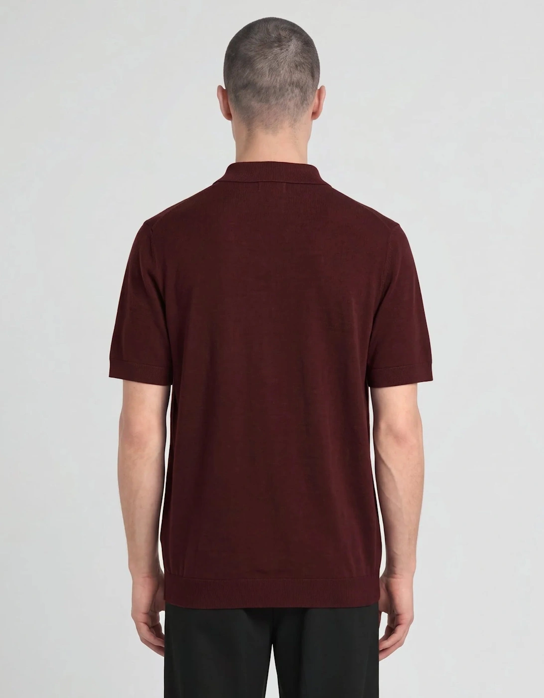 Lyle & Scott Archive Knitted Polo CLARET JUG