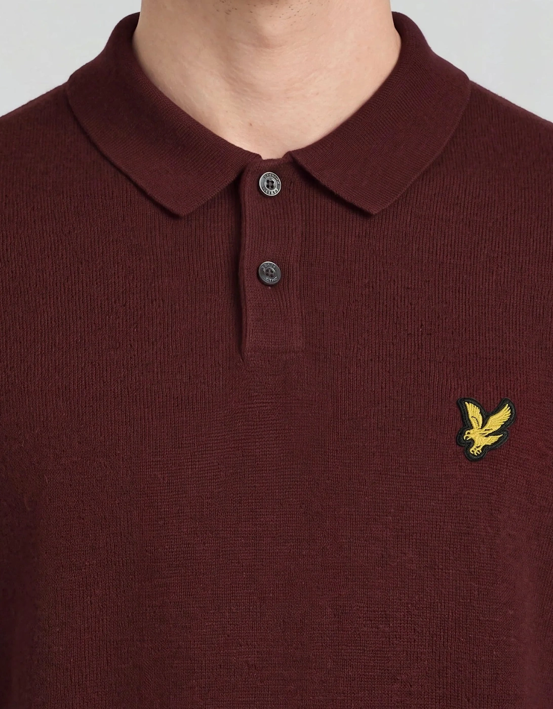 Lyle & Scott Archive Knitted Polo CLARET JUG