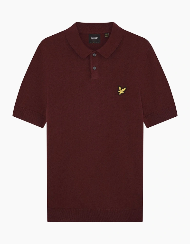 Lyle & Scott Archive Knitted Polo CLARET JUG