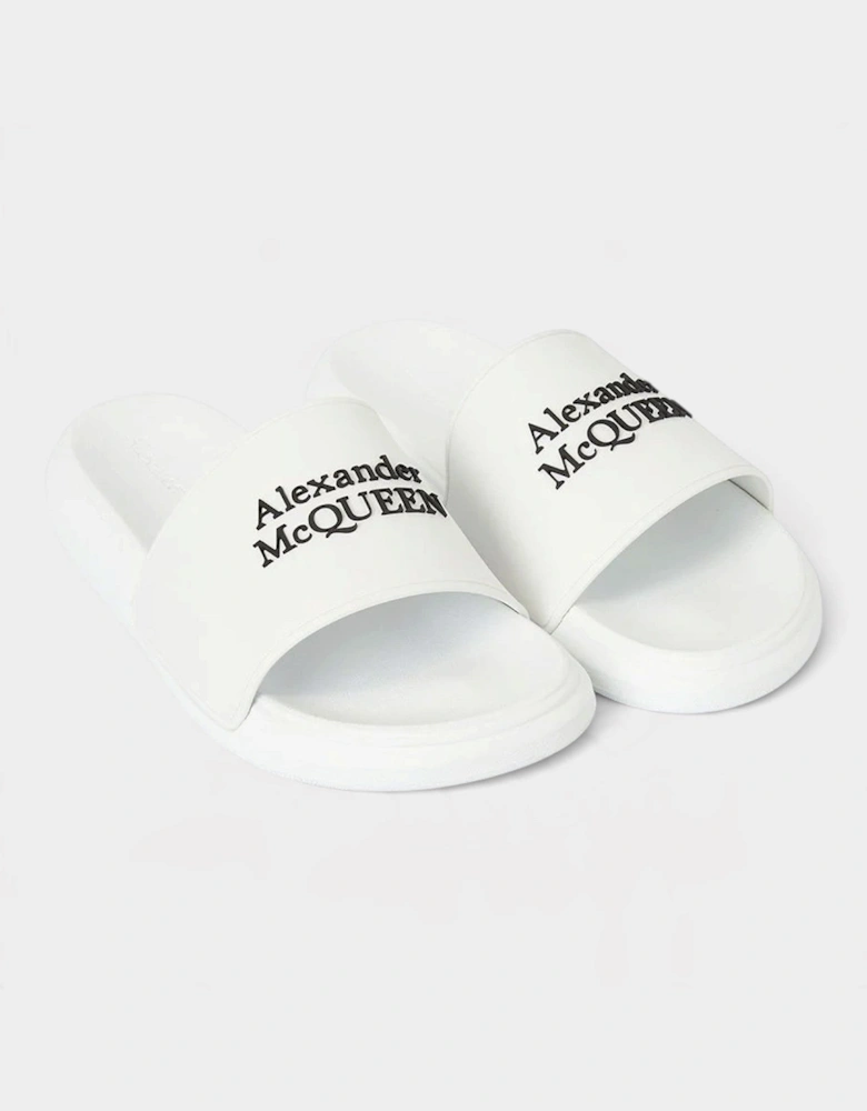 Logo Pool Slides White Black