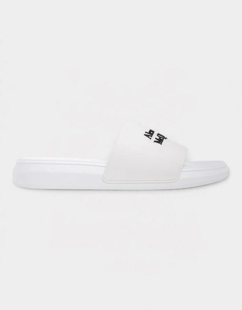 Logo Pool Slides White Black