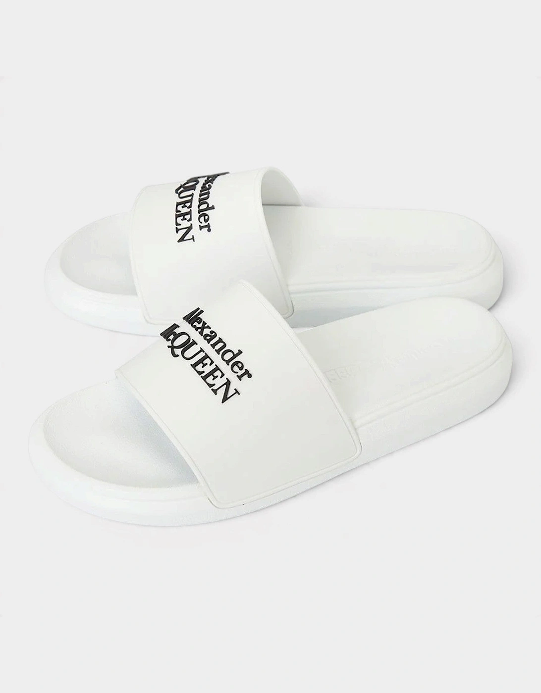 Logo Pool Slides White Black