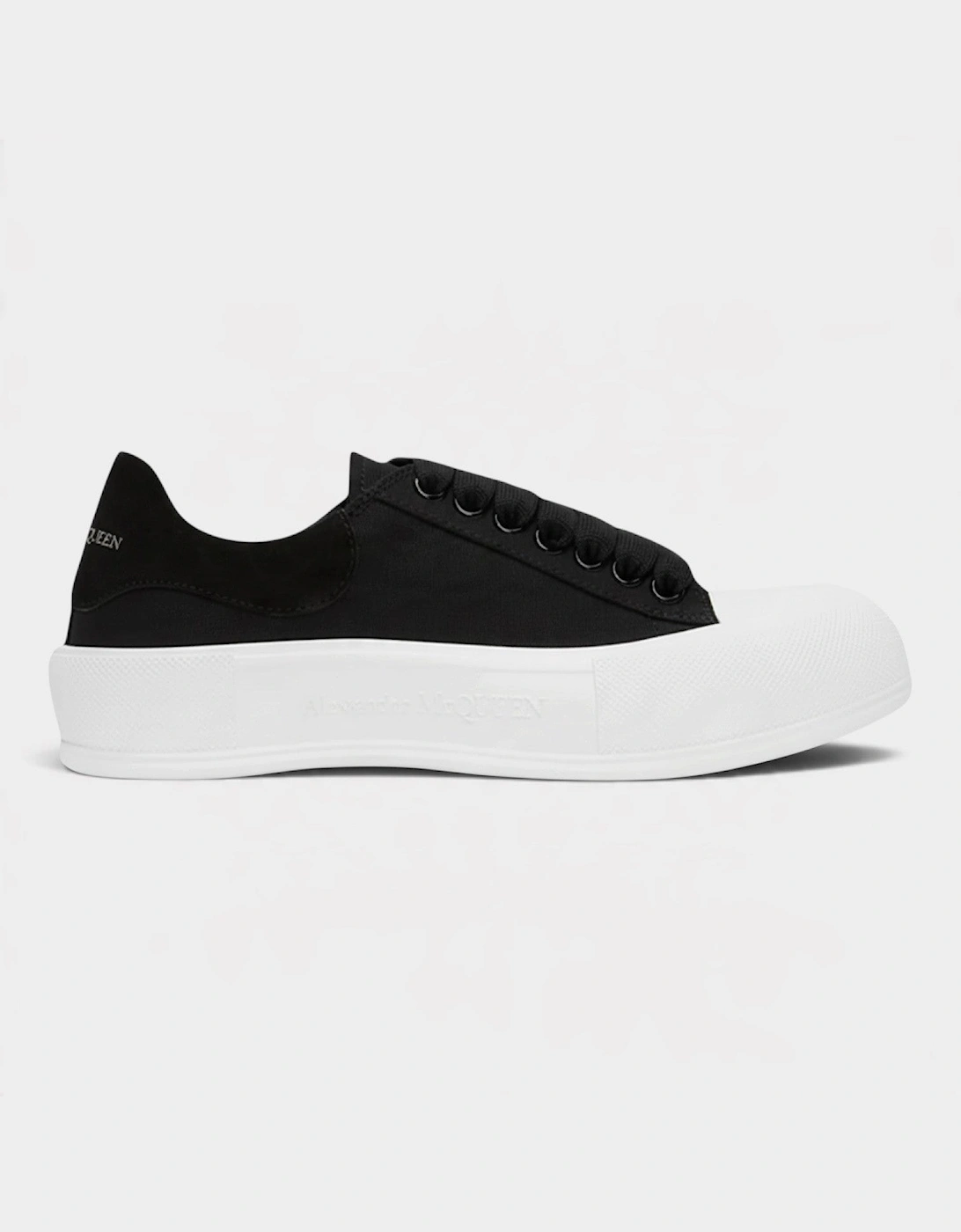 Alexander Mcqueen Women's Deck Plimsoll Low Black White - Size: 8