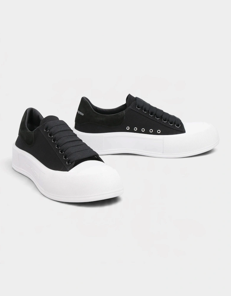 Deck Plimsoll Low Black White
