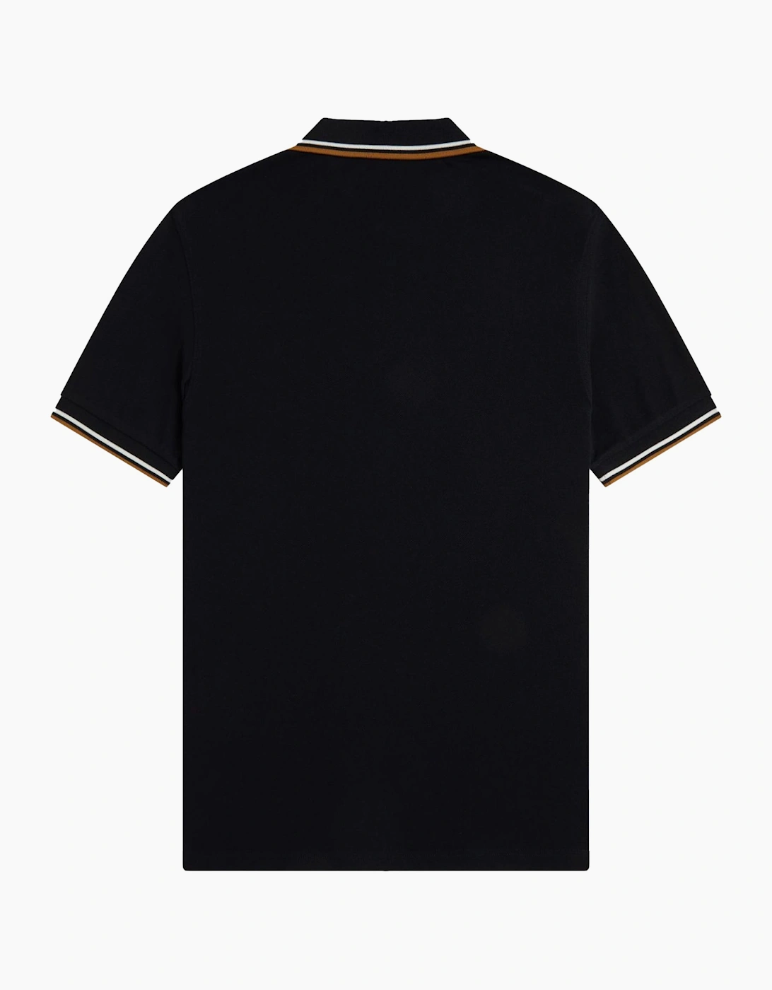 Fred Perry Twin Tipped Polo Shirt Black/Ecru/Dark Caramel