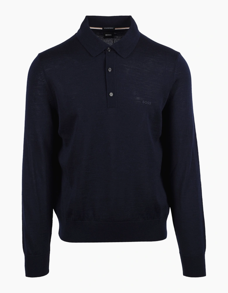 Boss Black BOSS H LANCIONE KNITTED POLO DARK BLUE