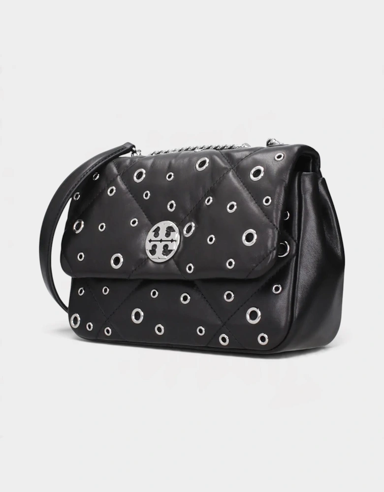 Willa Grommets Small Shoulder Bag Black