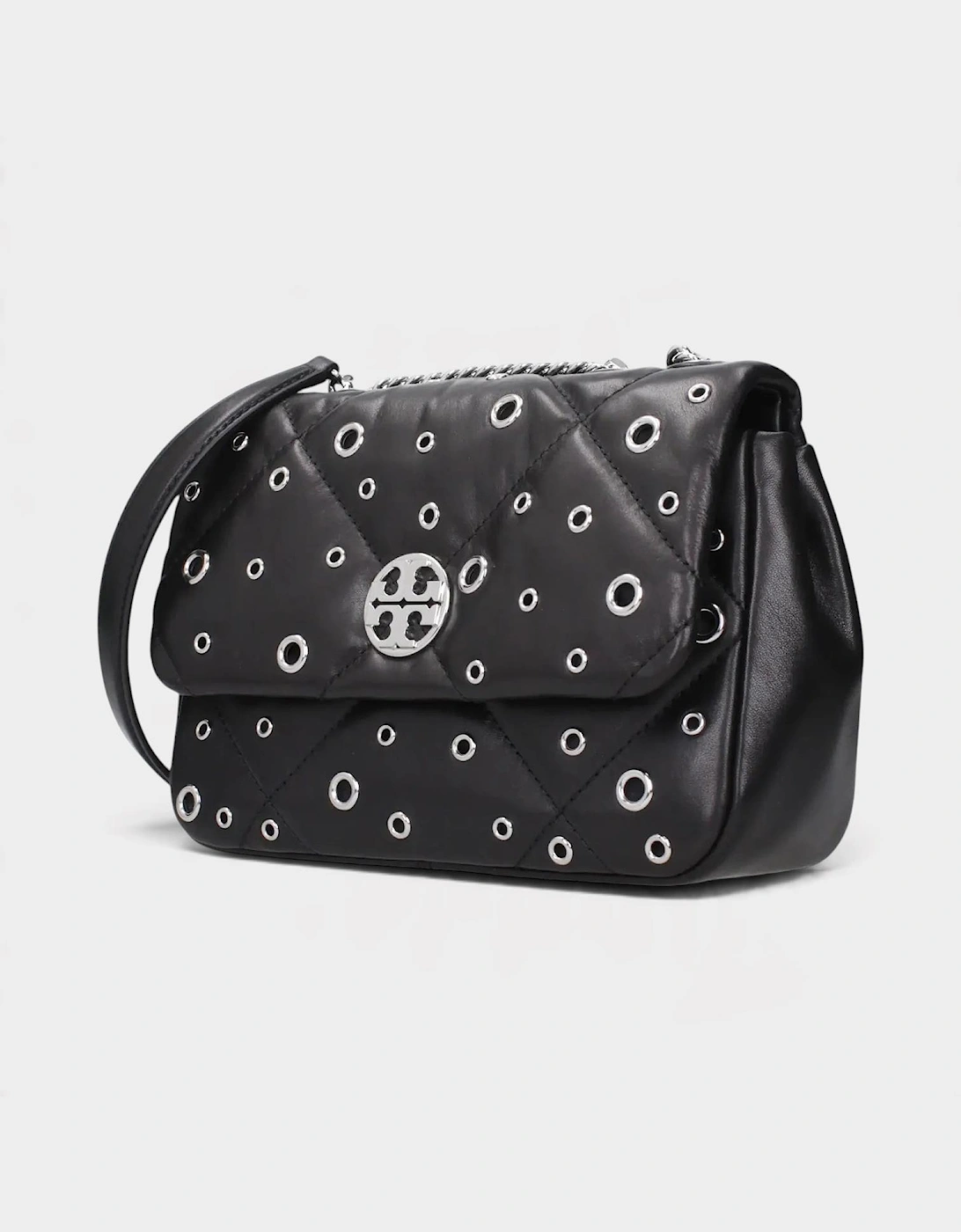 Willa Grommets Small Shoulder Bag Black