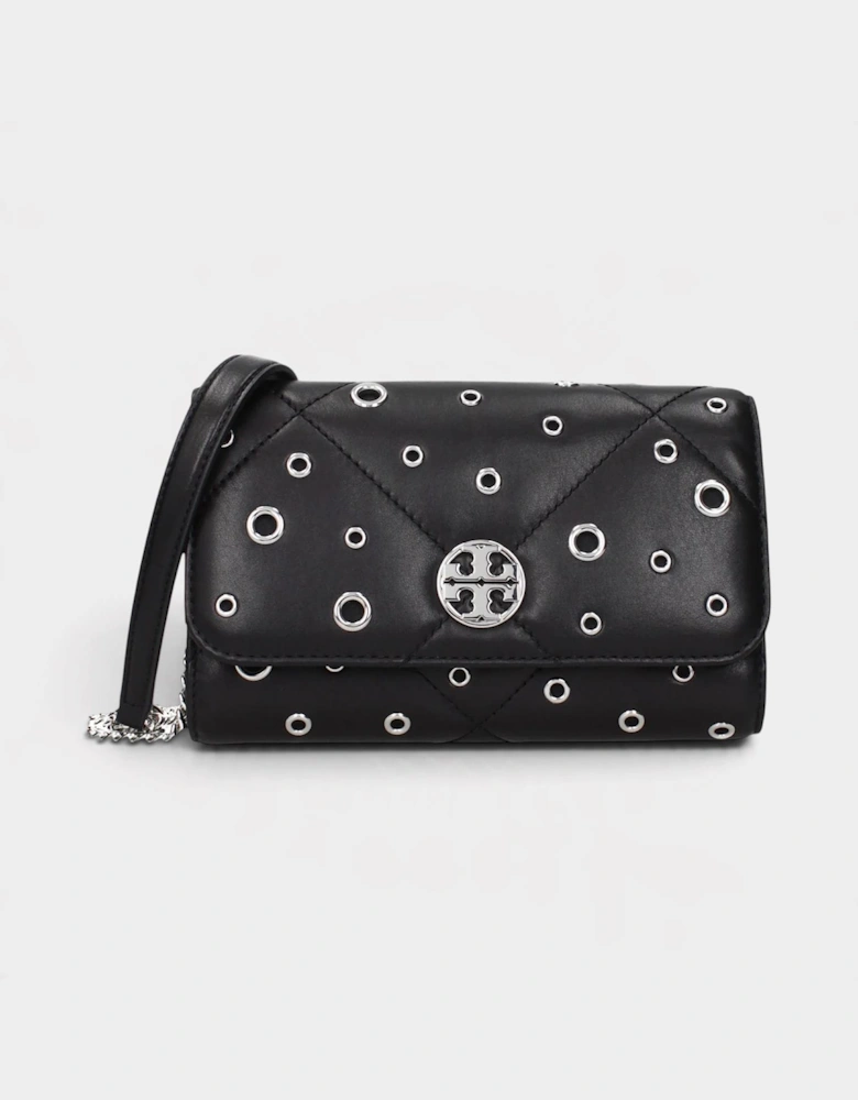 Willa Grommets Chain Wallet Black