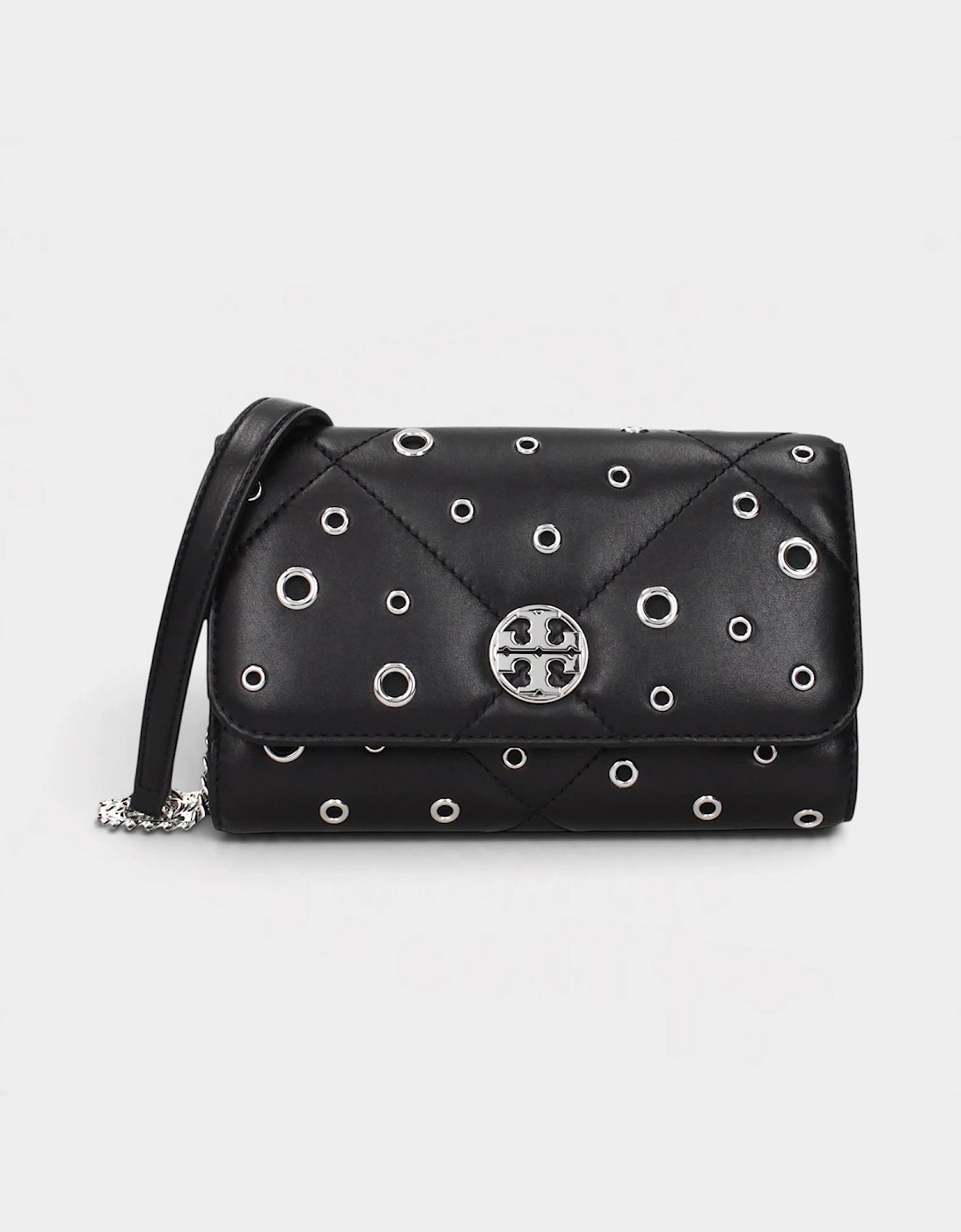 Tory Burch Women's Willa Grommets Chain Wallet Black